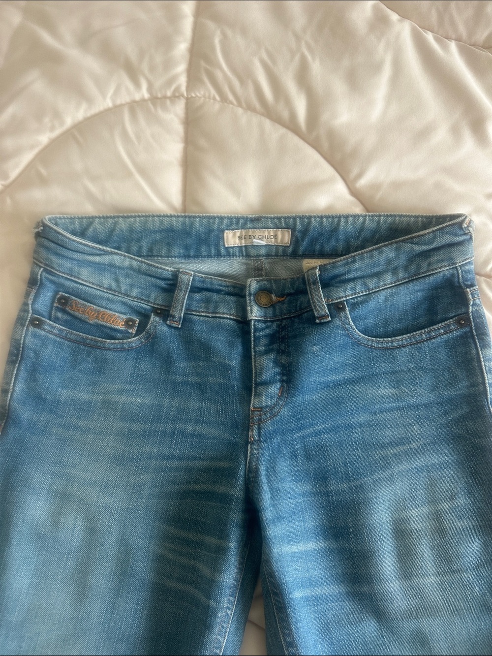 See By Chloé High-Rise Medium Wash Blue Jeans